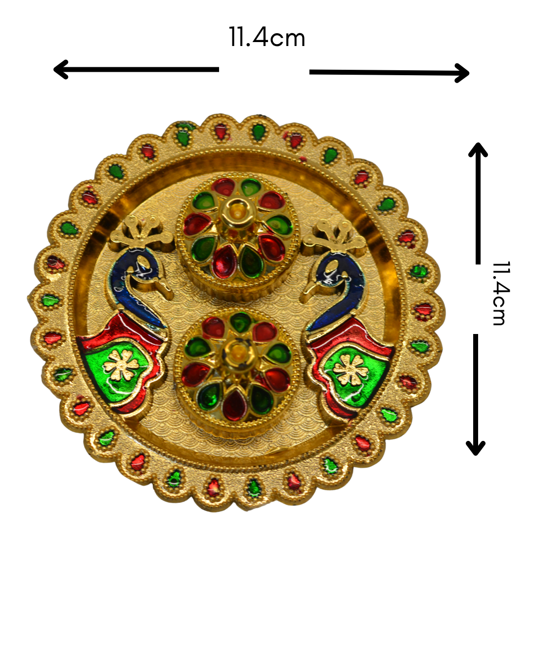 Peacock round pooja thali