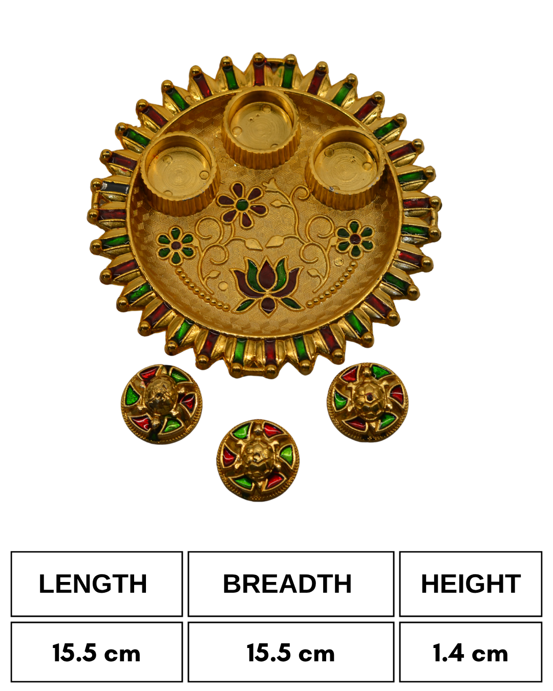 6.10"inch lotus pooja thali