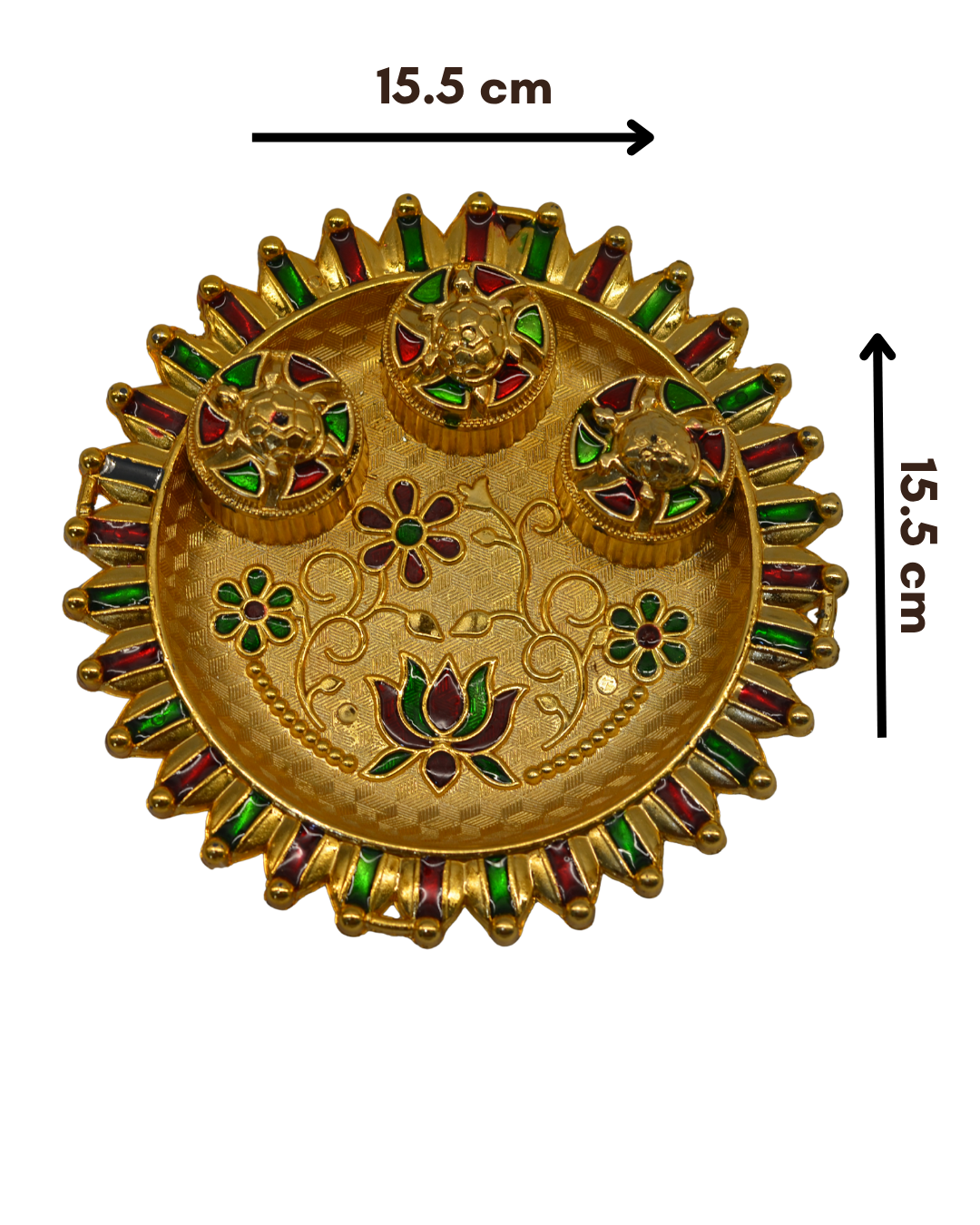6.10"inch lotus pooja thali