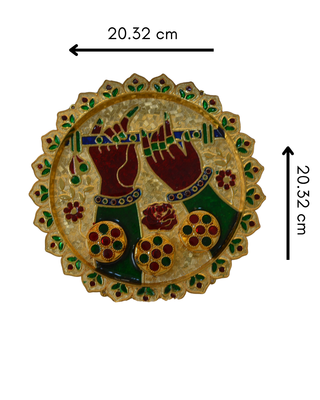8"inch bansuri pooja thali