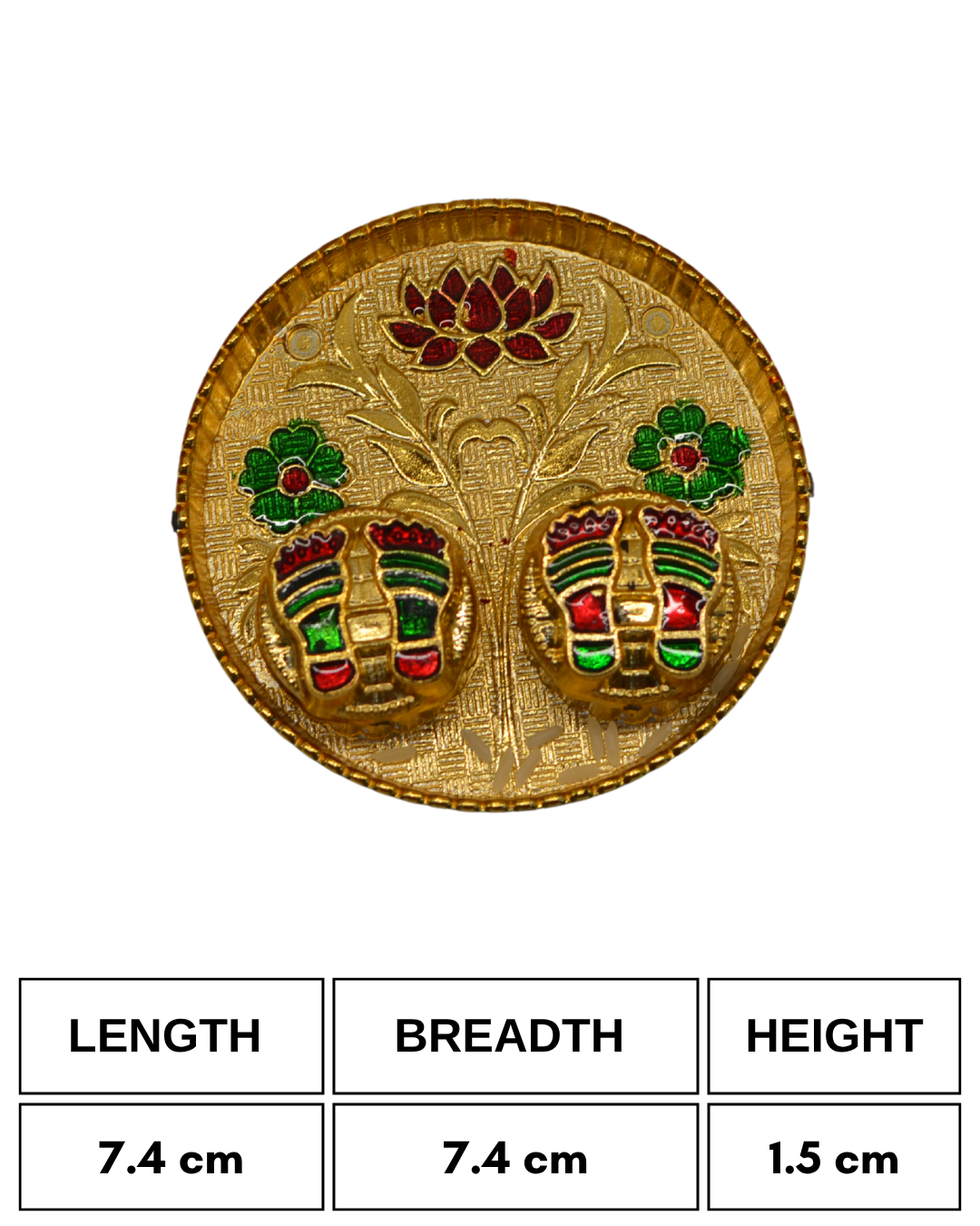 3"round lotus pooja thali
