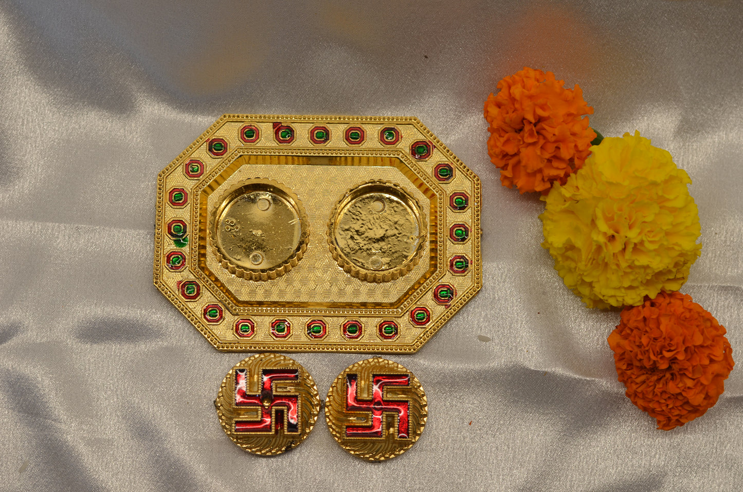 rectangle shaped pooja thali