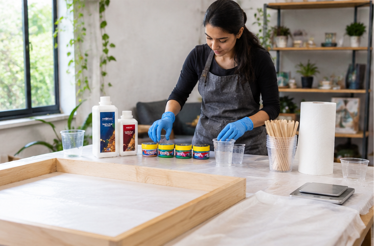 Make Your First Resin Table with a Table Top Epoxy Resin Kit