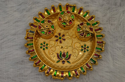 6"inch lotus pooja thali