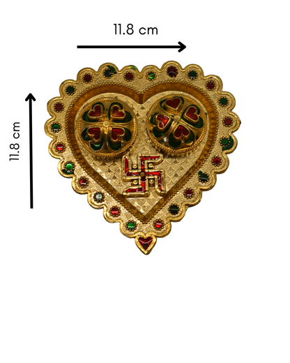 Heart Swastik pooja thali