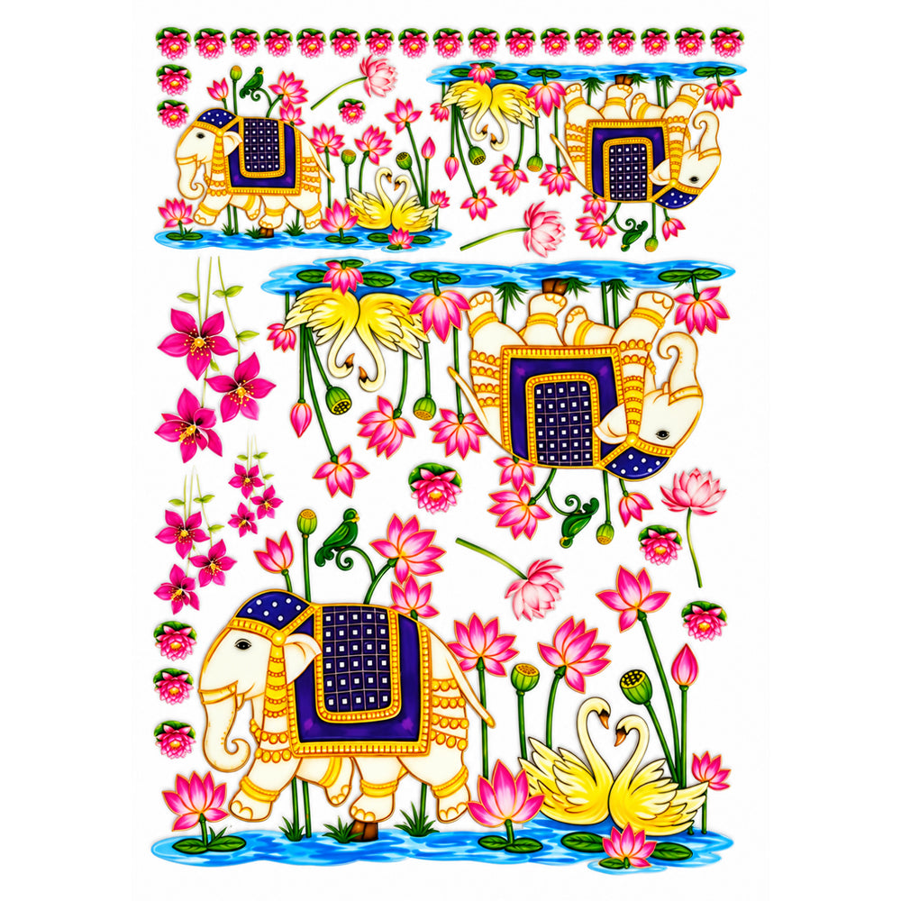 Royal Elephant Lotus Border
