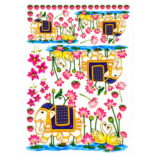 Royal Elephant Lotus Border