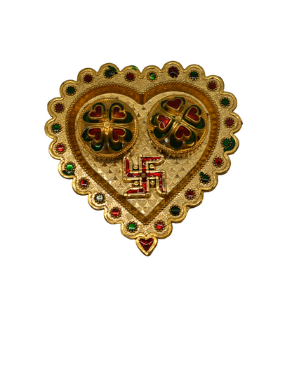 Heart Swastik pooja thali
