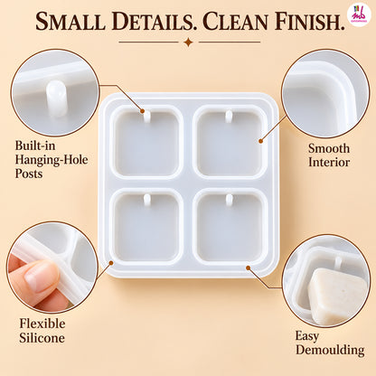 4pcs Keychain Square Mould