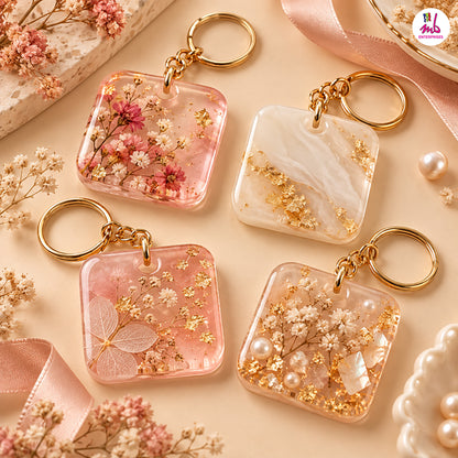 4pcs Keychain Square Mould