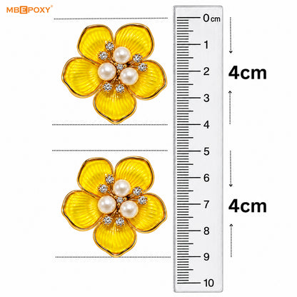 Yellow Pearl Flower Charm