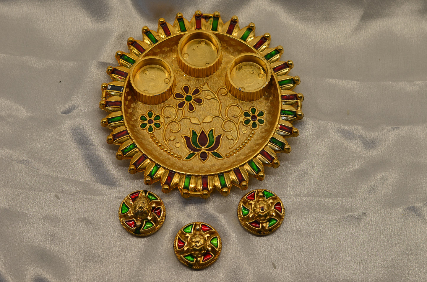 6"inch lotus pooja thali