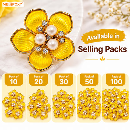 Yellow Pearl Flower Charm