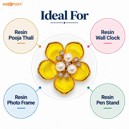 Yellow Pearl Flower Charm