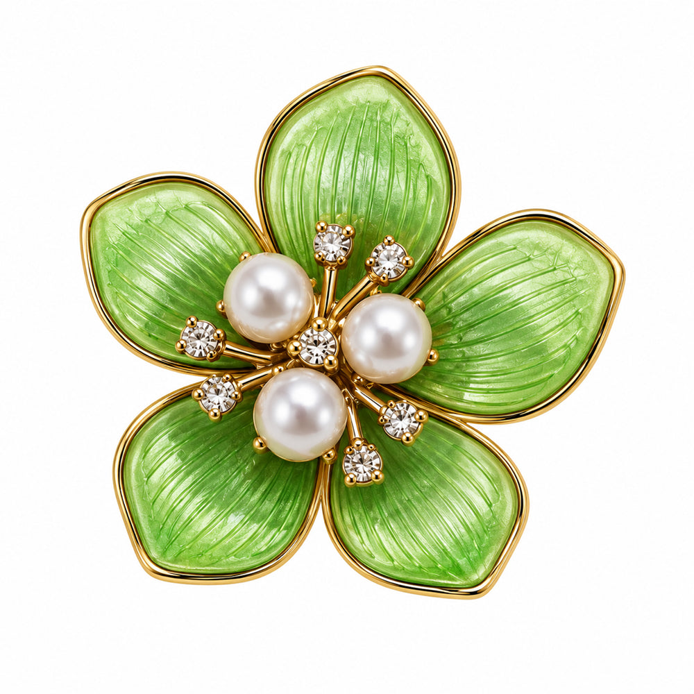 Green Pearl Flower Charm