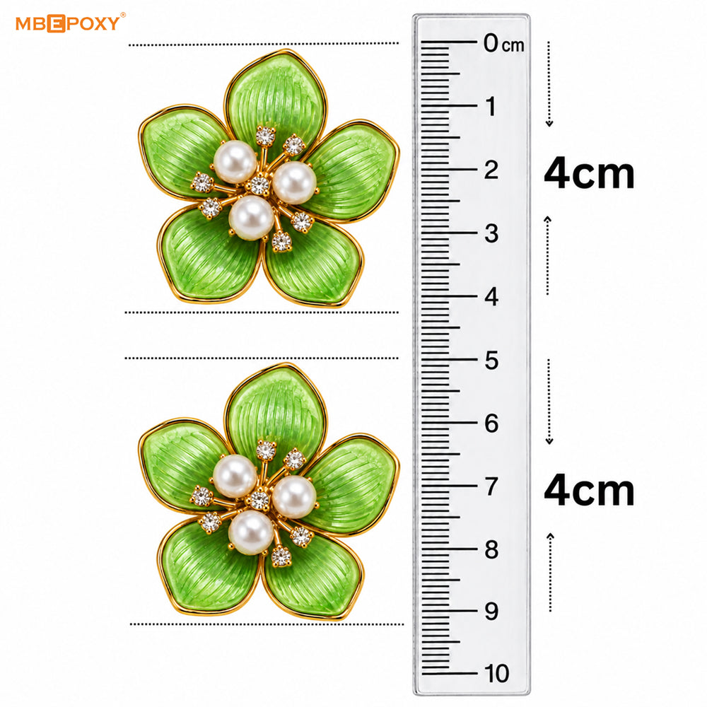 Green Pearl Flower Charm