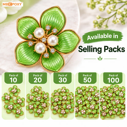 Green Pearl Flower Charm