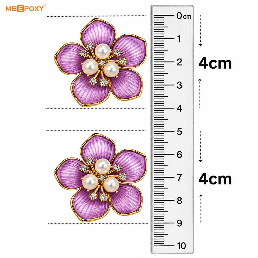 Purple Pearl Flower Charm