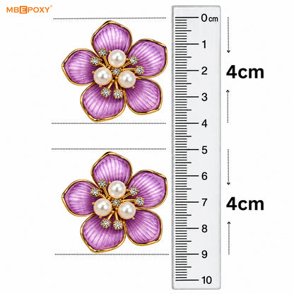 Purple Pearl Flower Charm