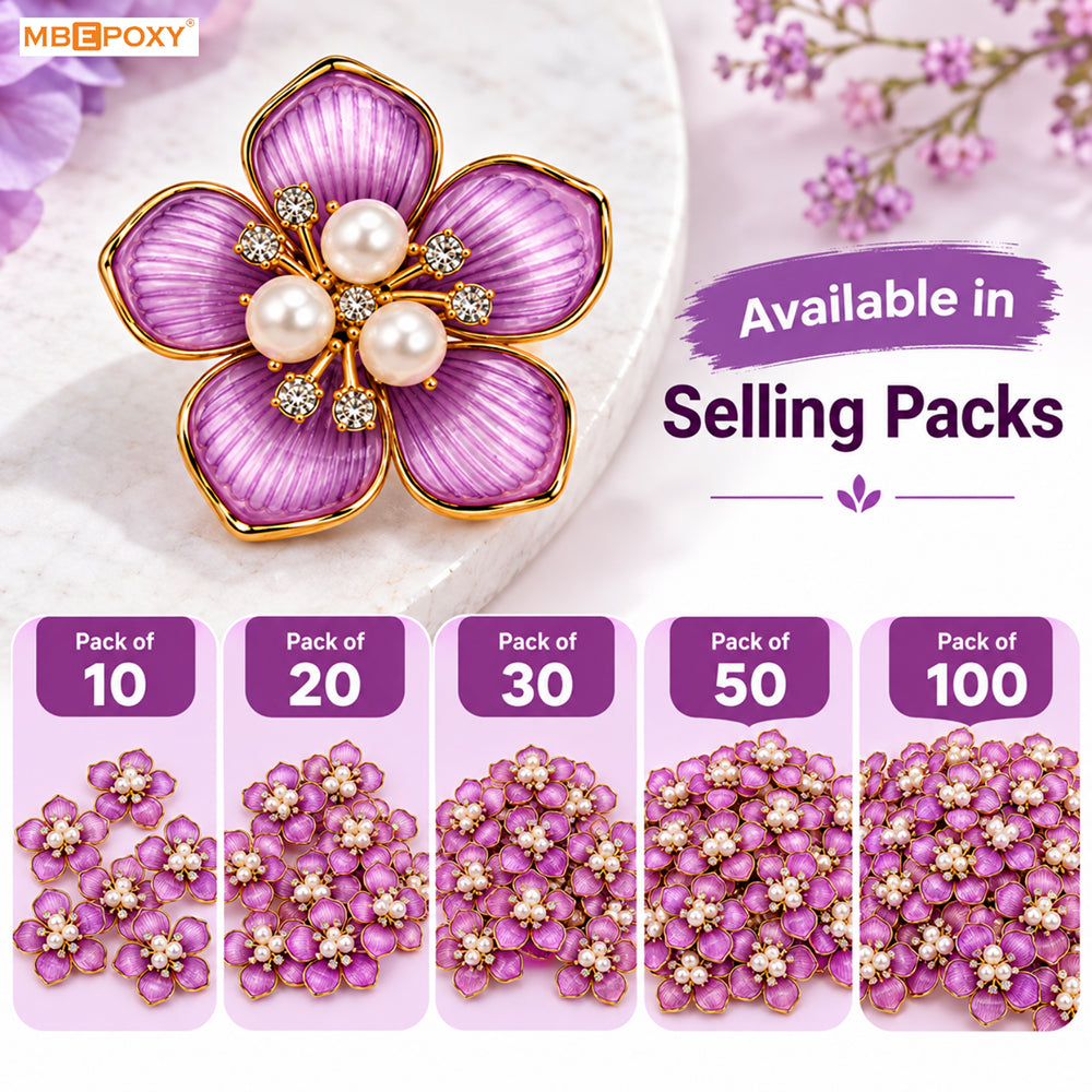 Purple Pearl Flower Charm