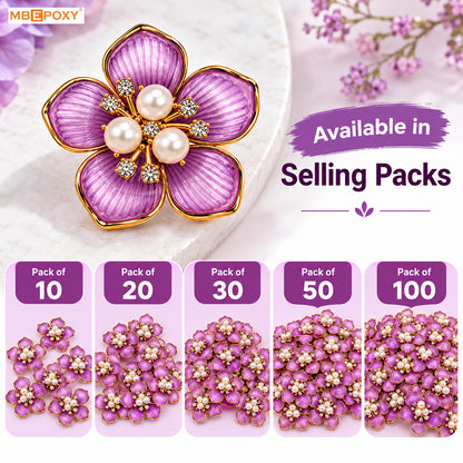 Purple Pearl Flower Charm