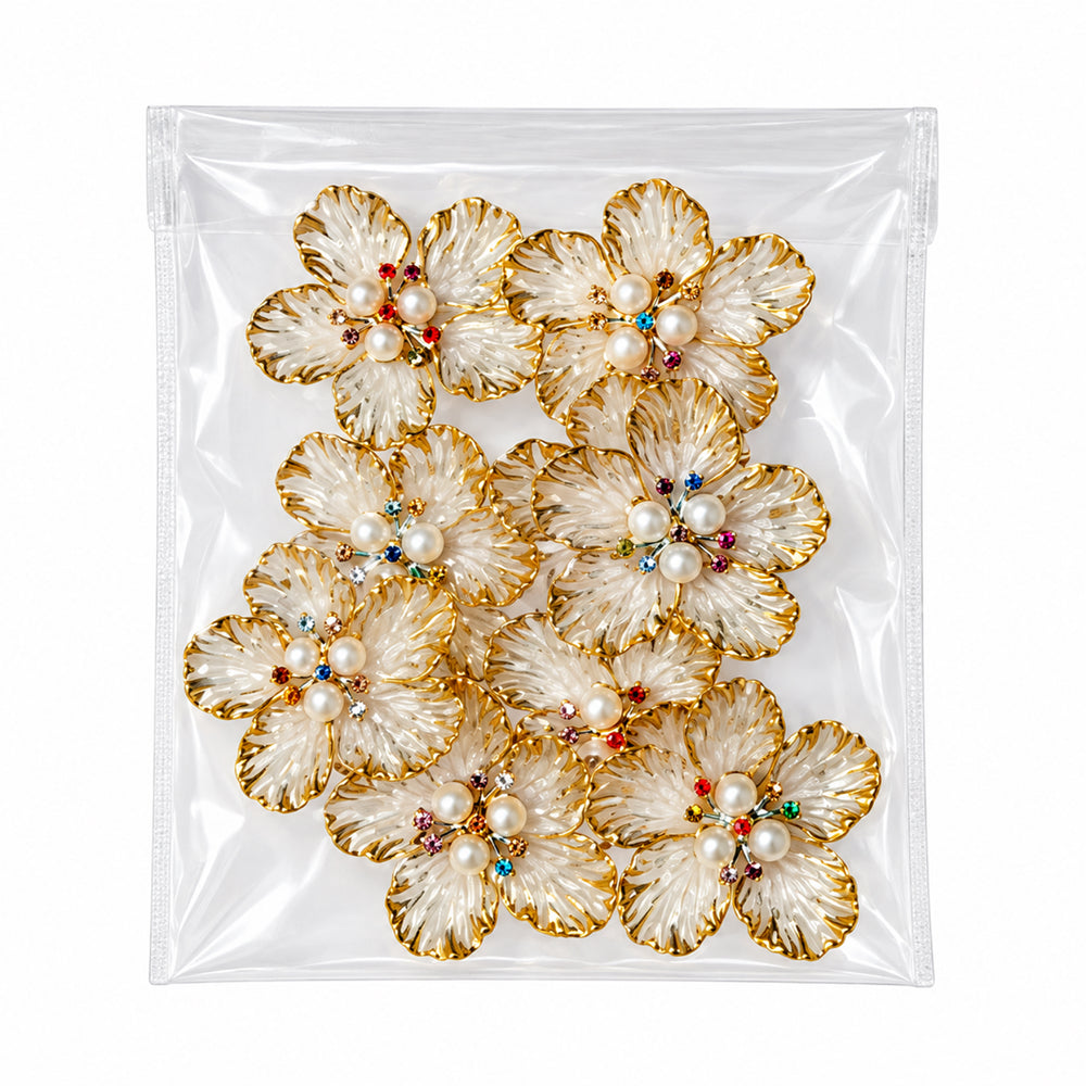 White Pearl Flower Charm