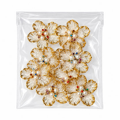 White Pearl Flower Charm