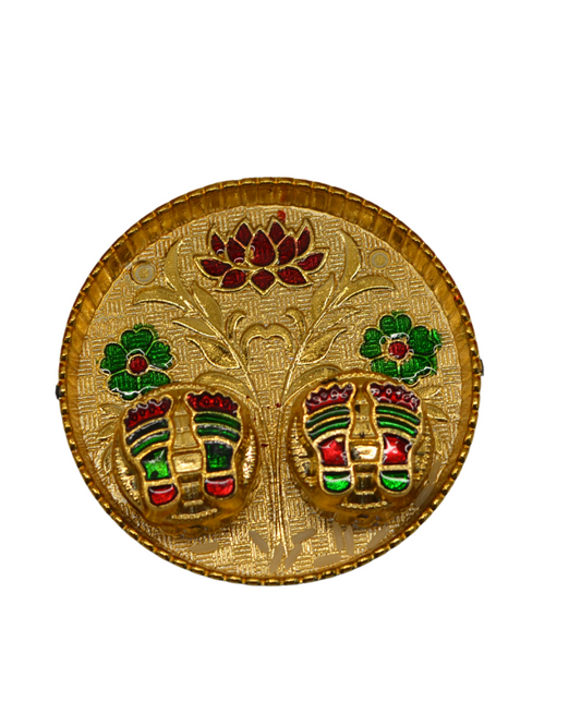 3"round lotus pooja thali