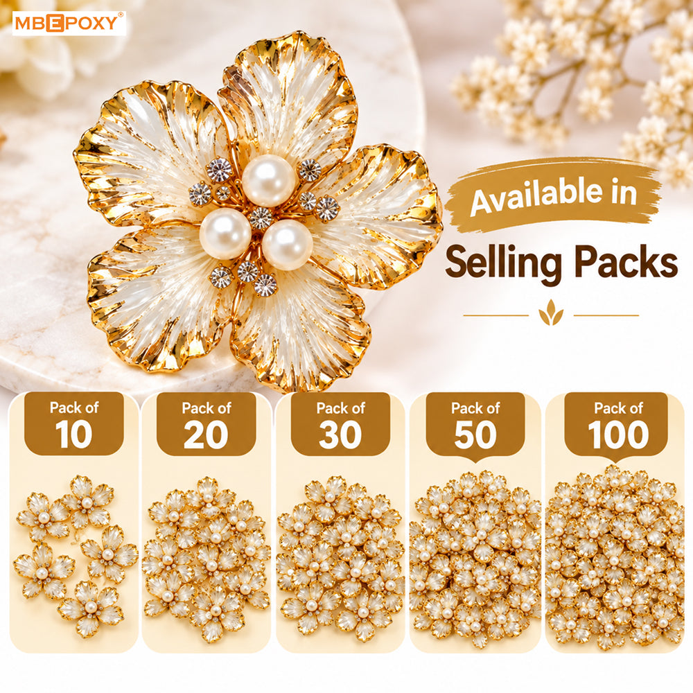 White Pearl Flower Charm