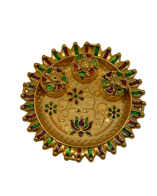 6.10"inch lotus pooja thali