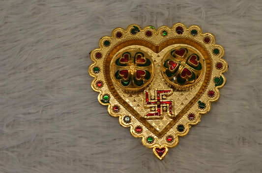 Heart Swastik pooja thali