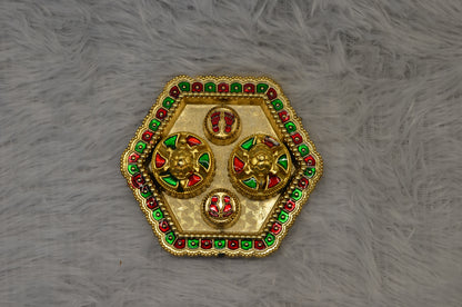 Hexagon pooja thali