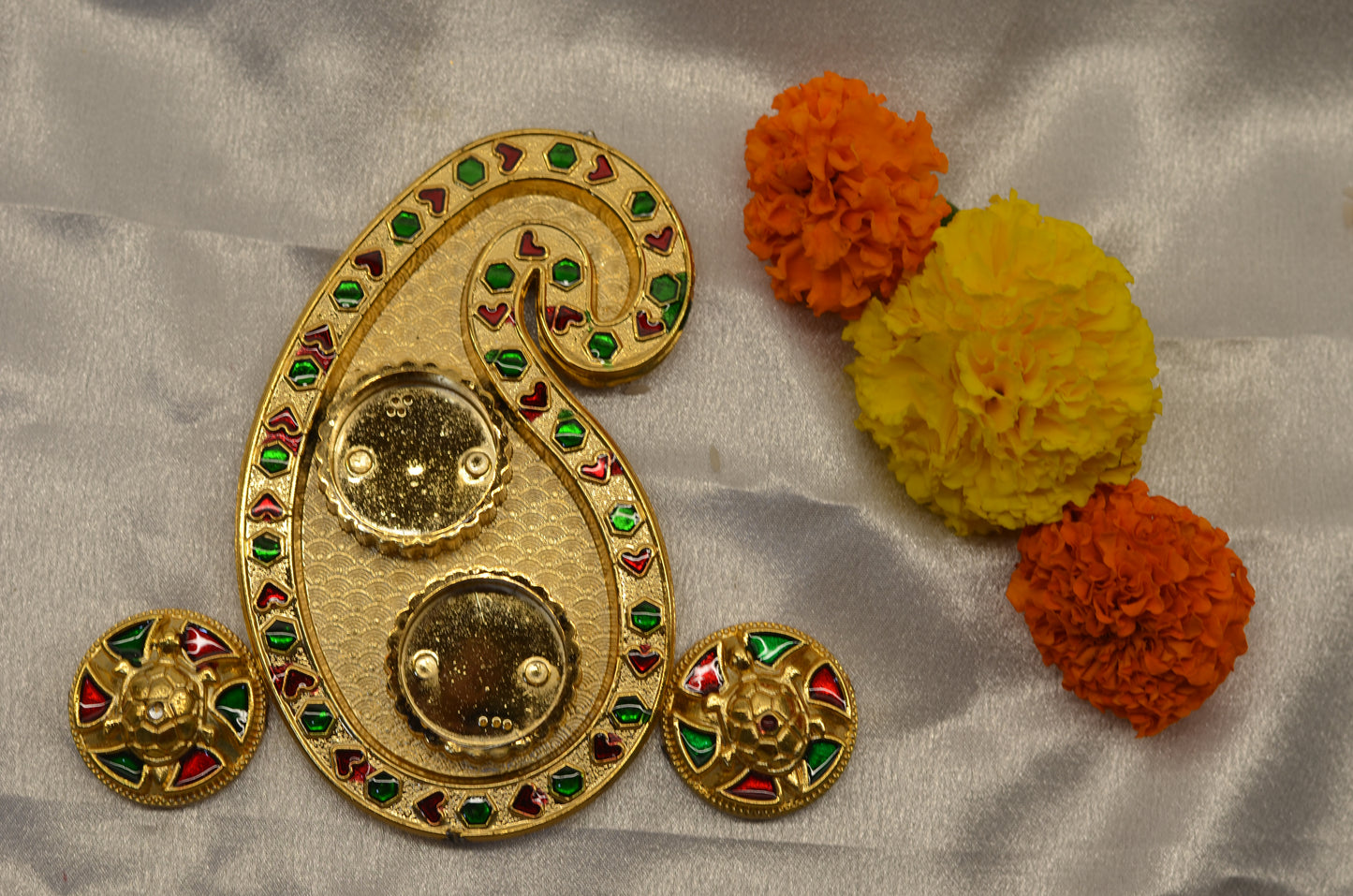 mango shaped pooja thali