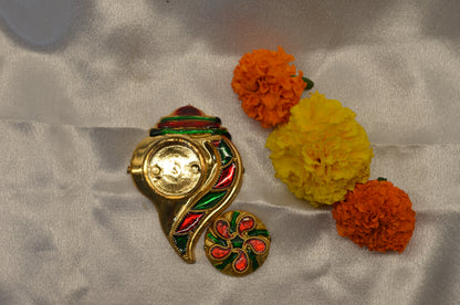 Small shankh haldi kumkum holder