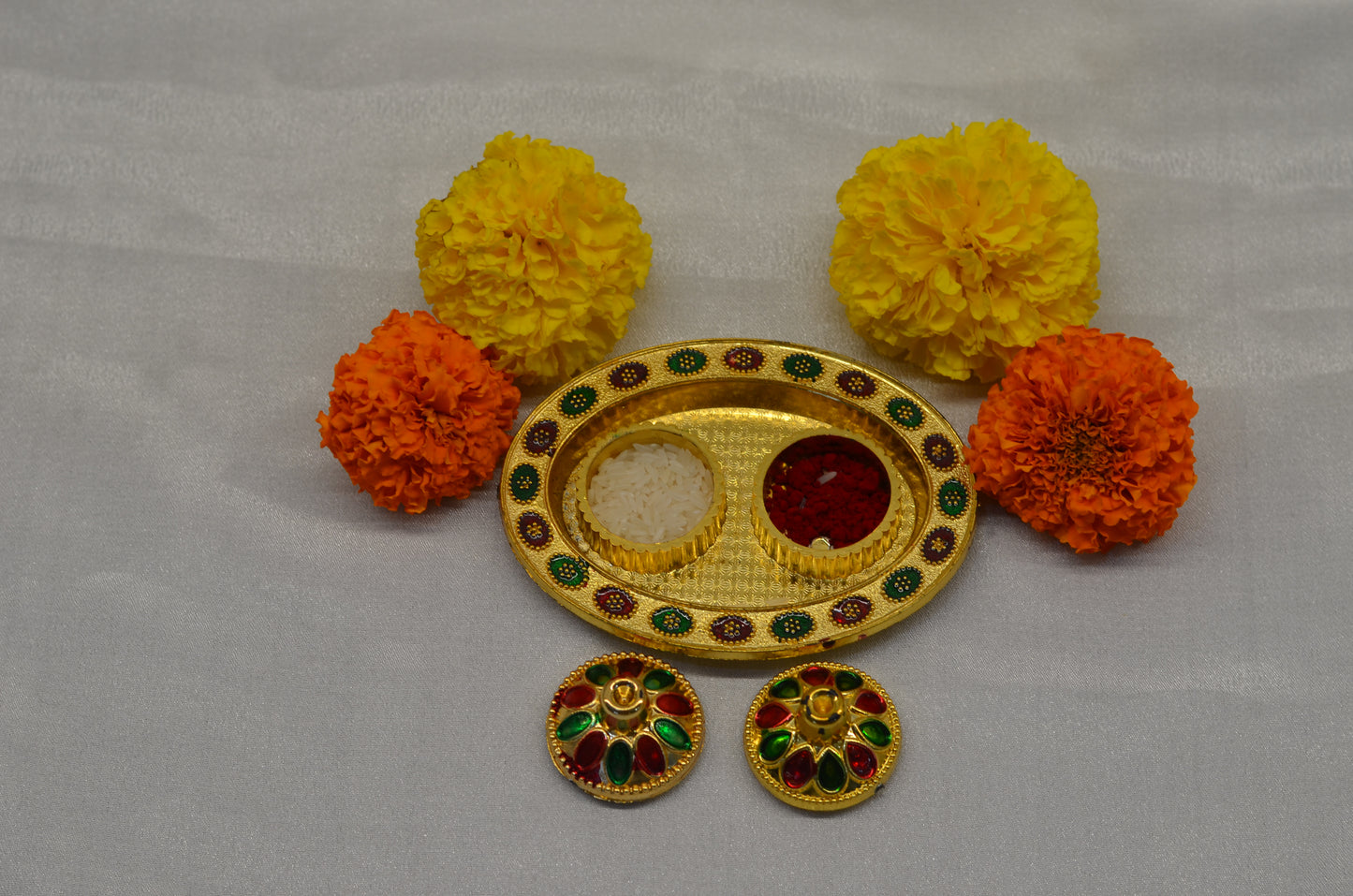 Big round pooja thali