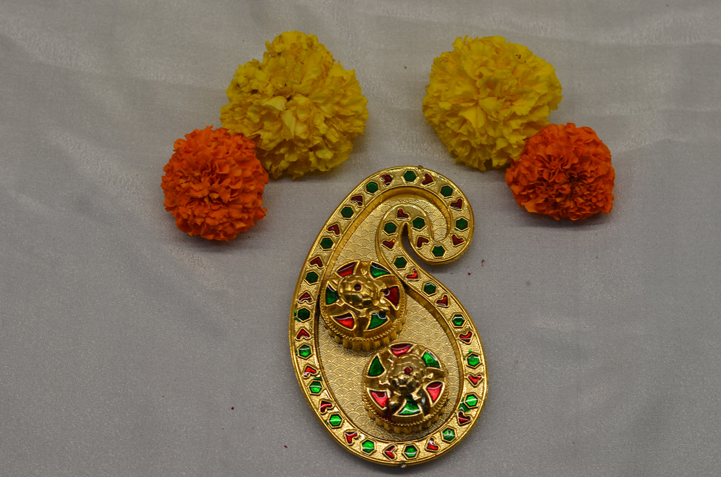 mango shaped pooja thali