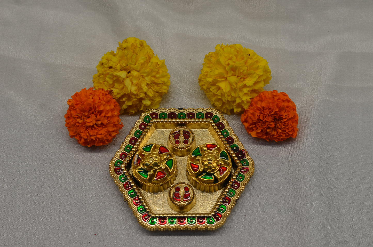 Hexagon pooja thali