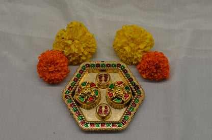 Hexagon pooja thali