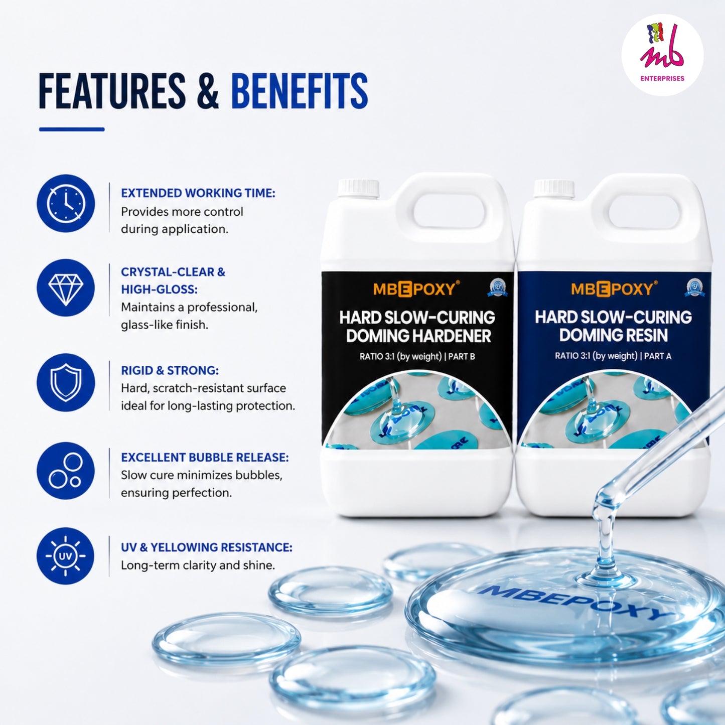 MBEPOXY® Hard Slow-Cure Doming Resin