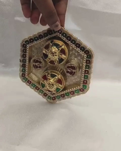 Hexagon pooja thali